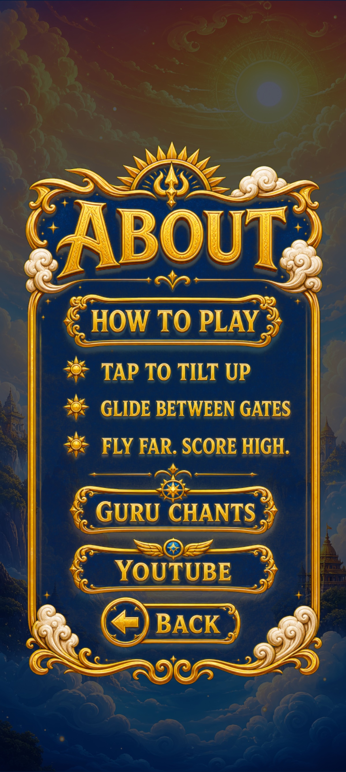 How to play and About screen