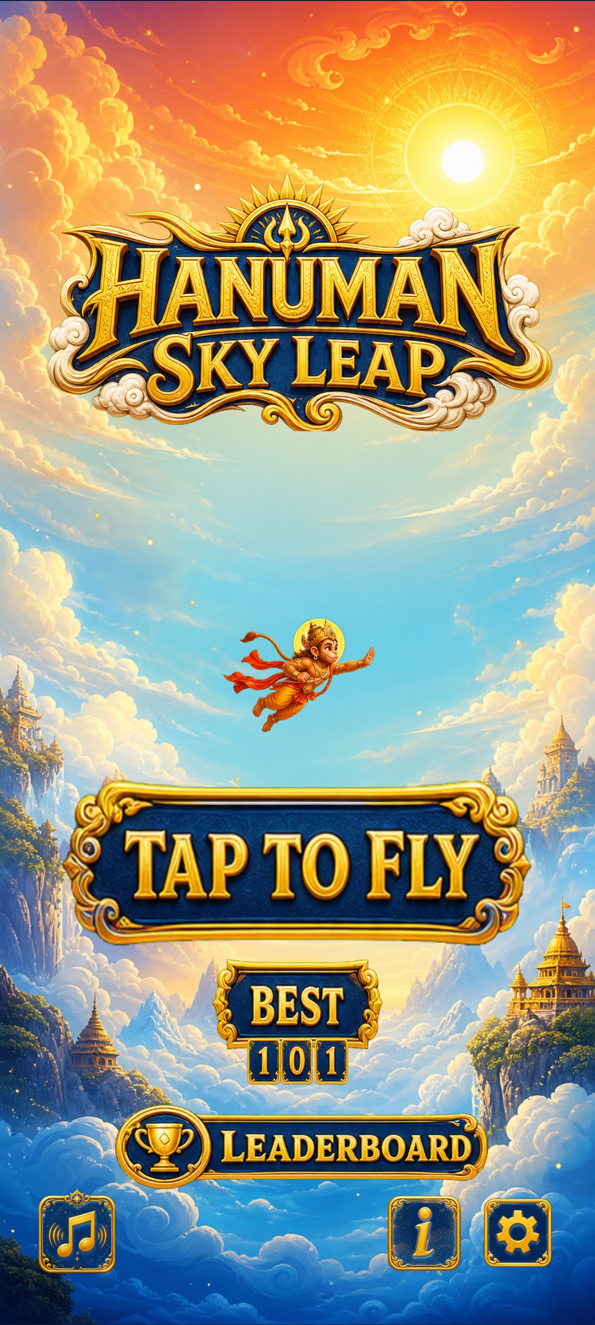 Hanuman Sky Leap main menu